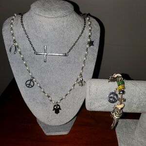 Peace and Love 3 Piece Necklace and Bracelet pairing